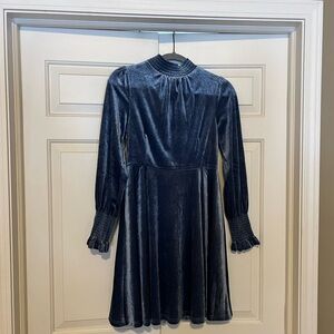 Baltic Born Tina Velvet Short Dress - Blue